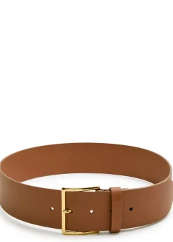 Grained leather belt