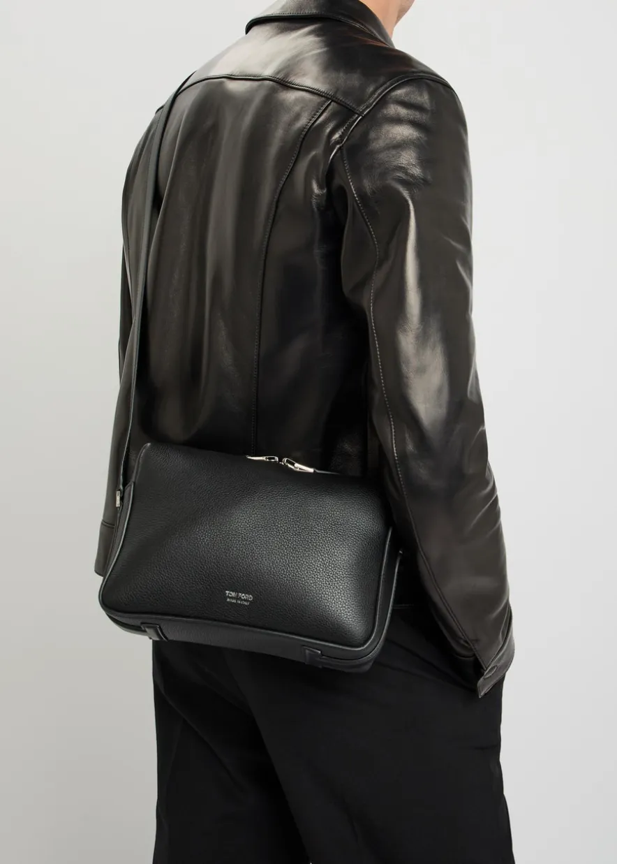 Grained leather camera bag