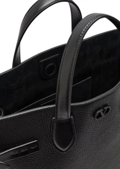 Grained leather tote