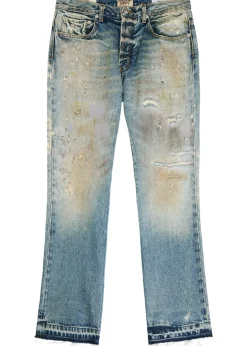 Greased 646 flared-leg jeans