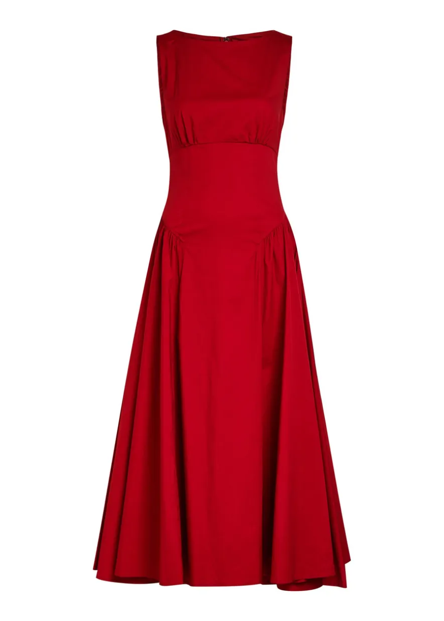 Gwen stretch-cotton poplin midi dress
