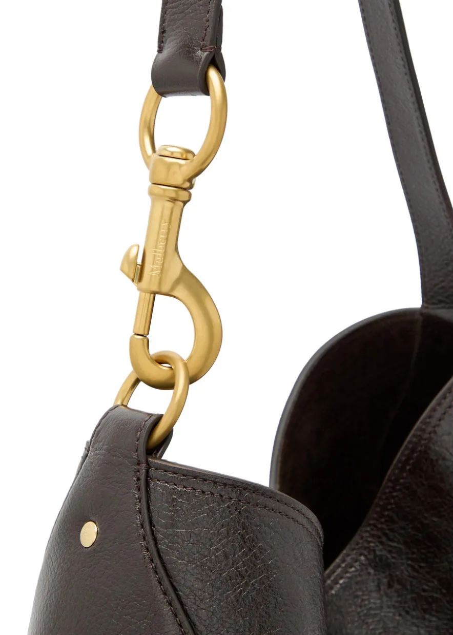 Hackney glossed grained leather shoulder bag