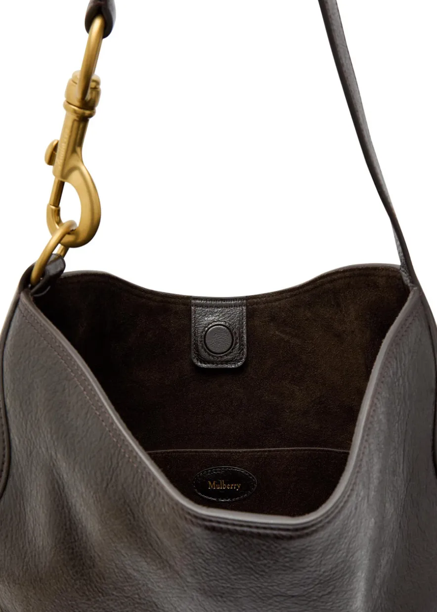 Hackney glossed grained leather shoulder bag