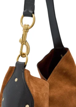 Hackney suede shoulder bag