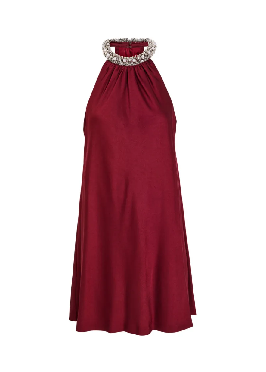 Hadleigh embellished satin mini dress