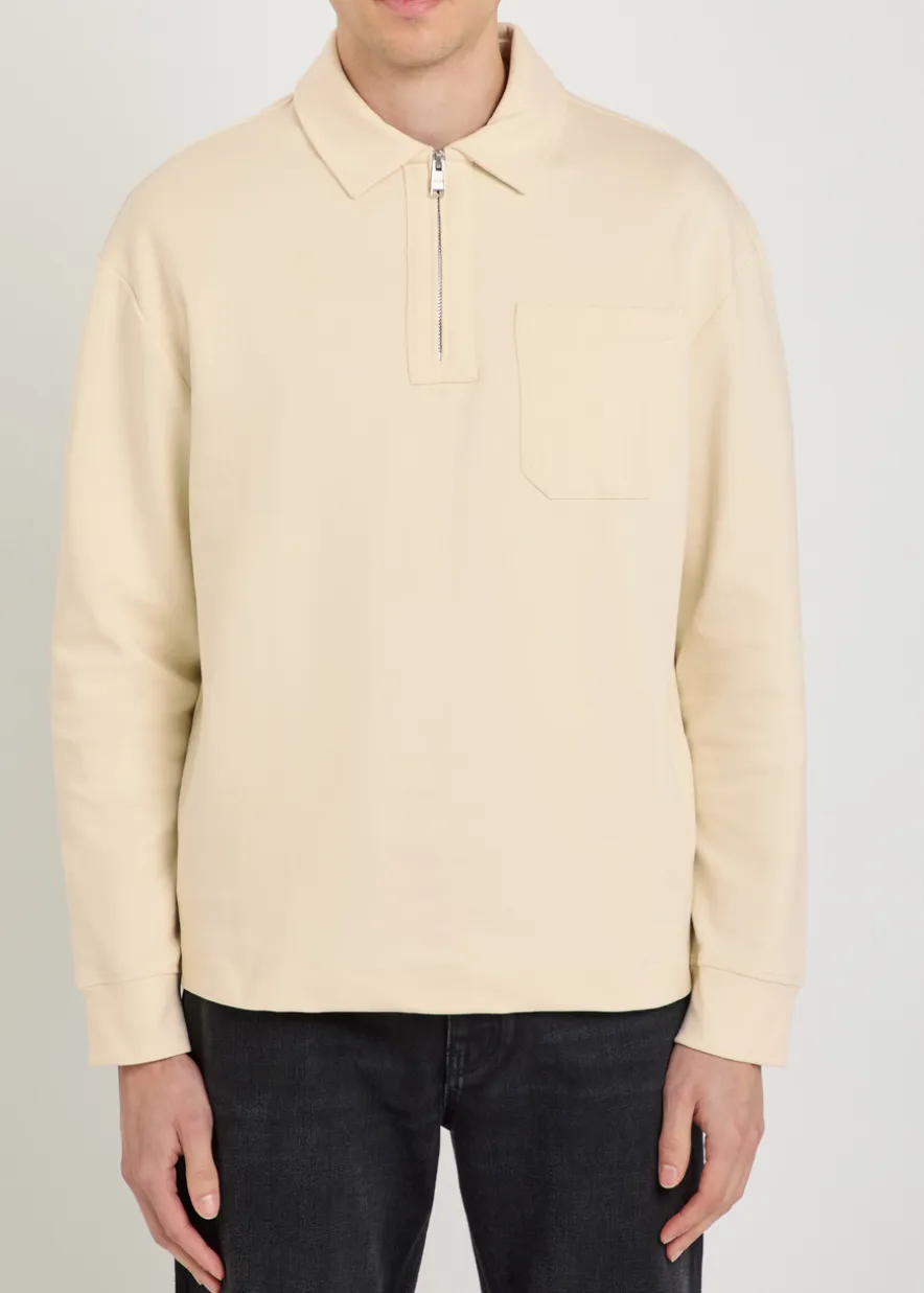 Half-zip cotton-blend sweatshirt