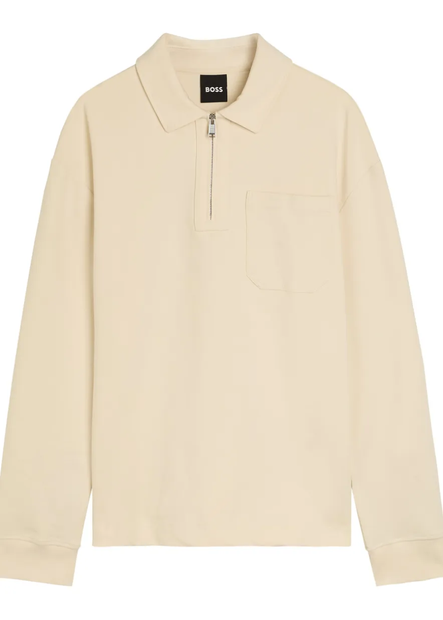 Half-zip cotton-blend sweatshirt