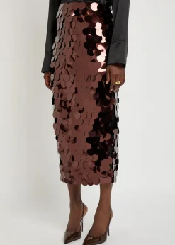 Halin embellished midi mesh skirt