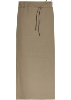 Hallie wool midi wrap skirt