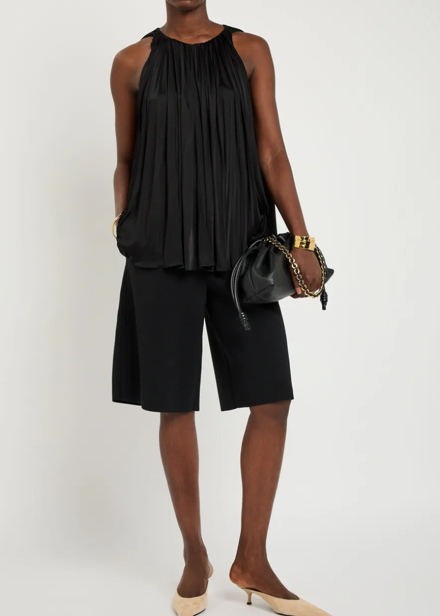 Halter ruched satin top