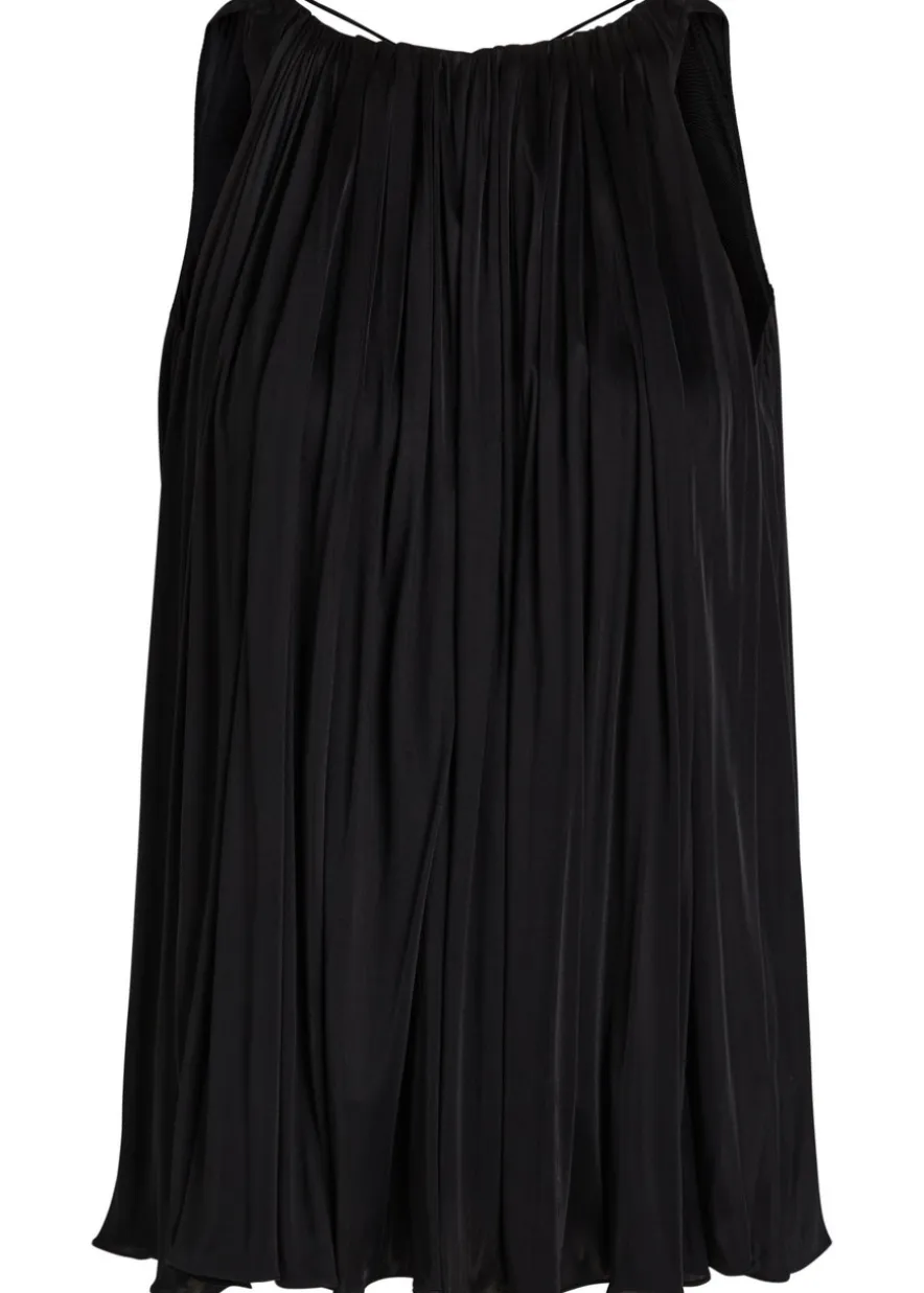 Halter ruched satin top