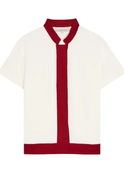 Hana contrasting-trim woven shirt