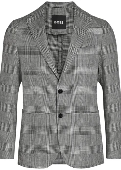 Hanry checked cotton and linen-wool blazer