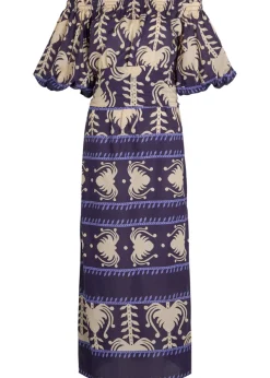 Harbour Hues patterned cotton-poplin midi dress