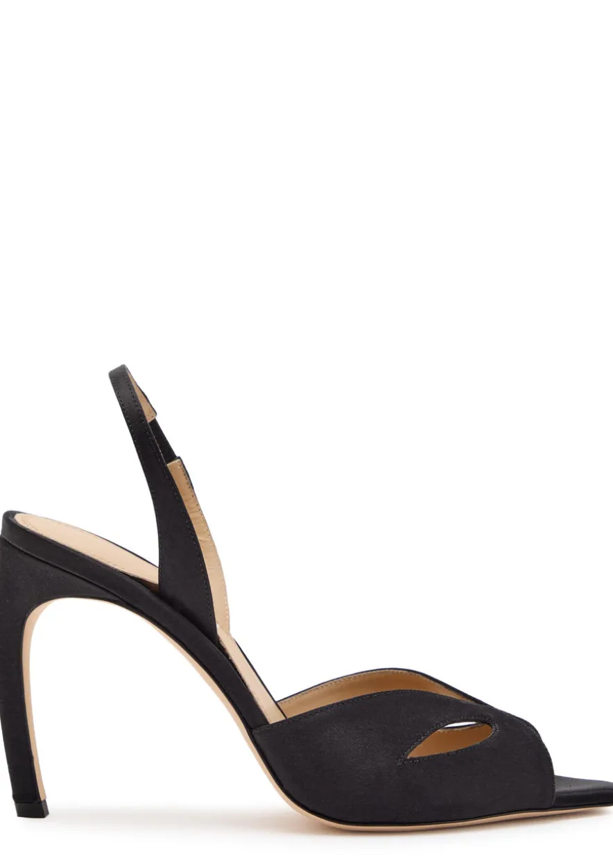Harlow 100 satin slingback sandals