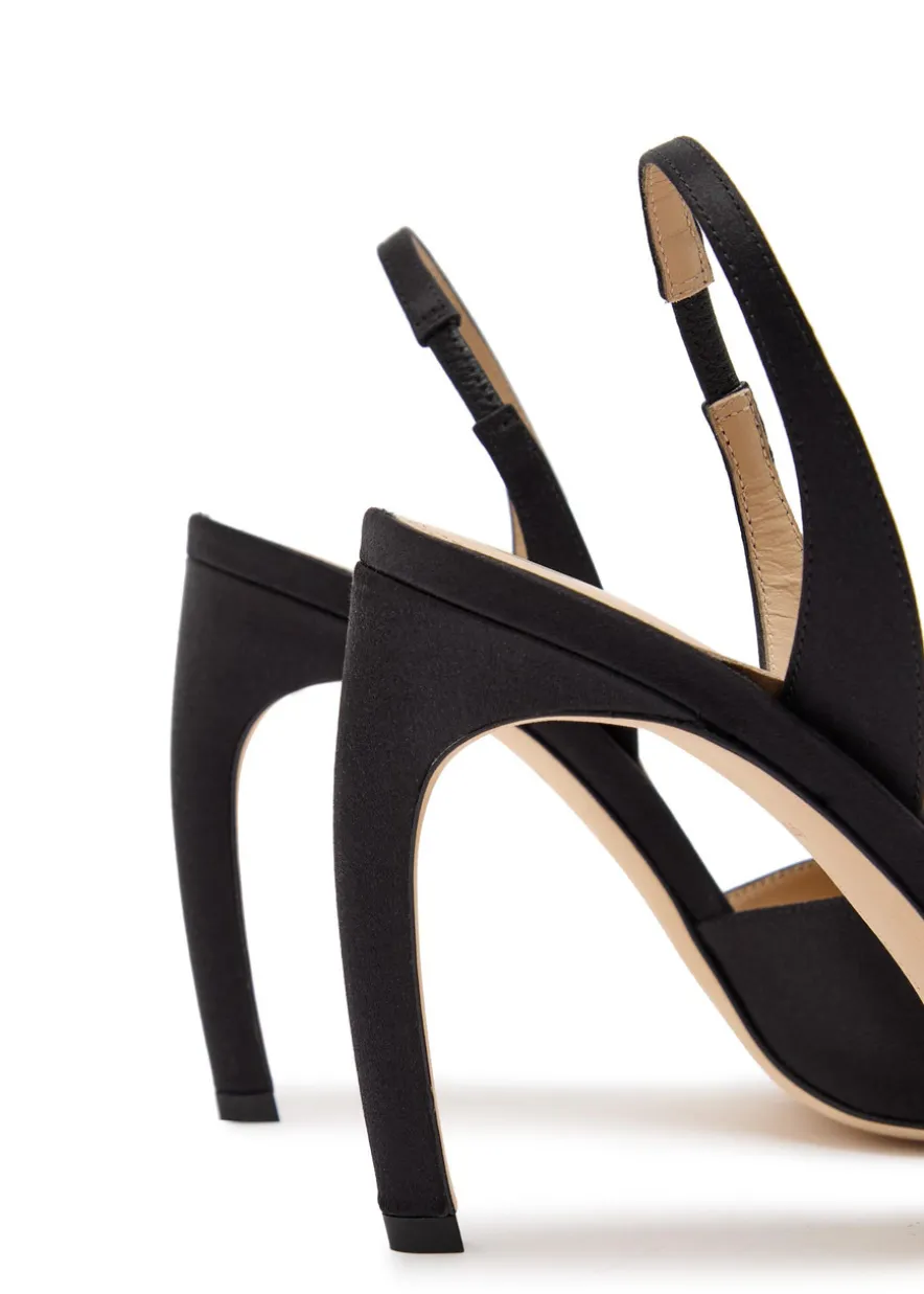 Harlow 100 satin slingback sandals