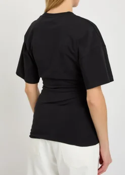 Harper gathered stretch-cotton T-shirt