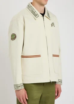 Harvets embroidered stretch-denim jacket