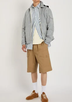 Havas striped hooded cotton jacket