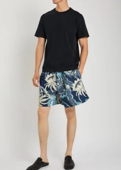Hawaiian printed shell swim shorts