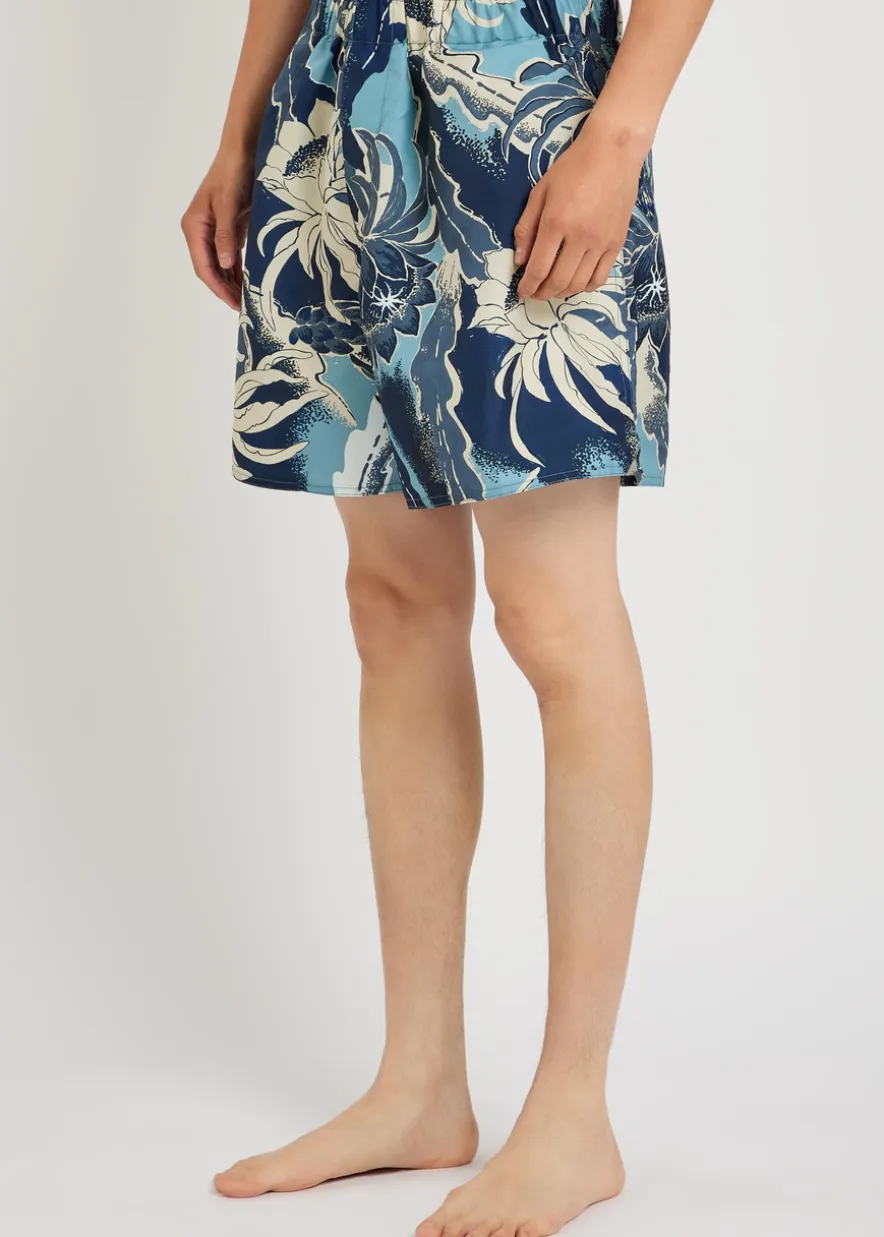 Hawaiian printed shell swim shorts