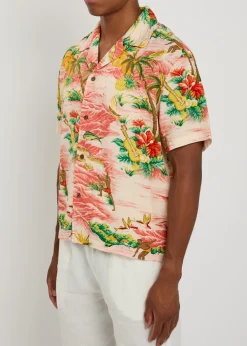 Hawaiian Vacation printed rayon poplin shirt