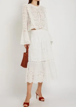 Hawthorne embroidered cotton top