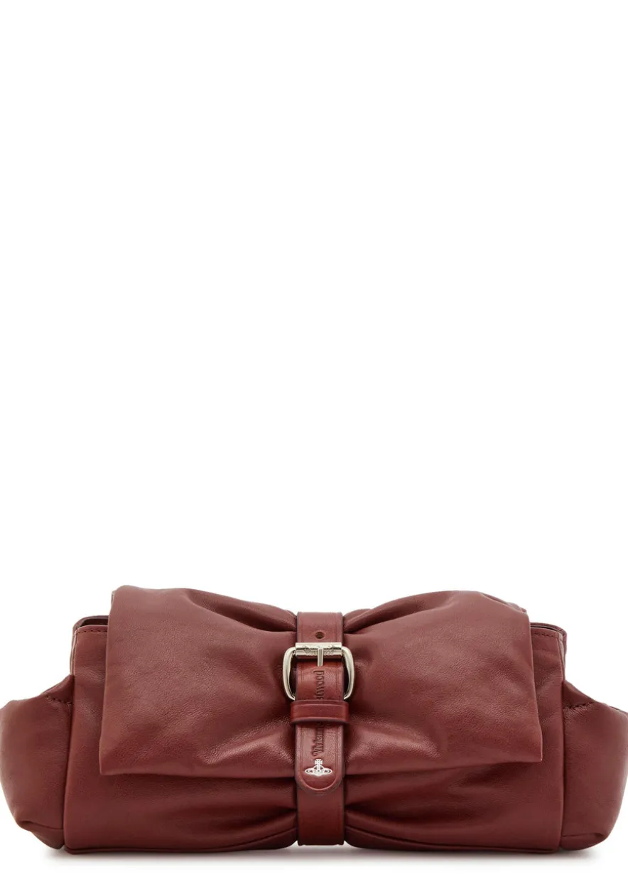 Hazel Treasure padded leather clutch