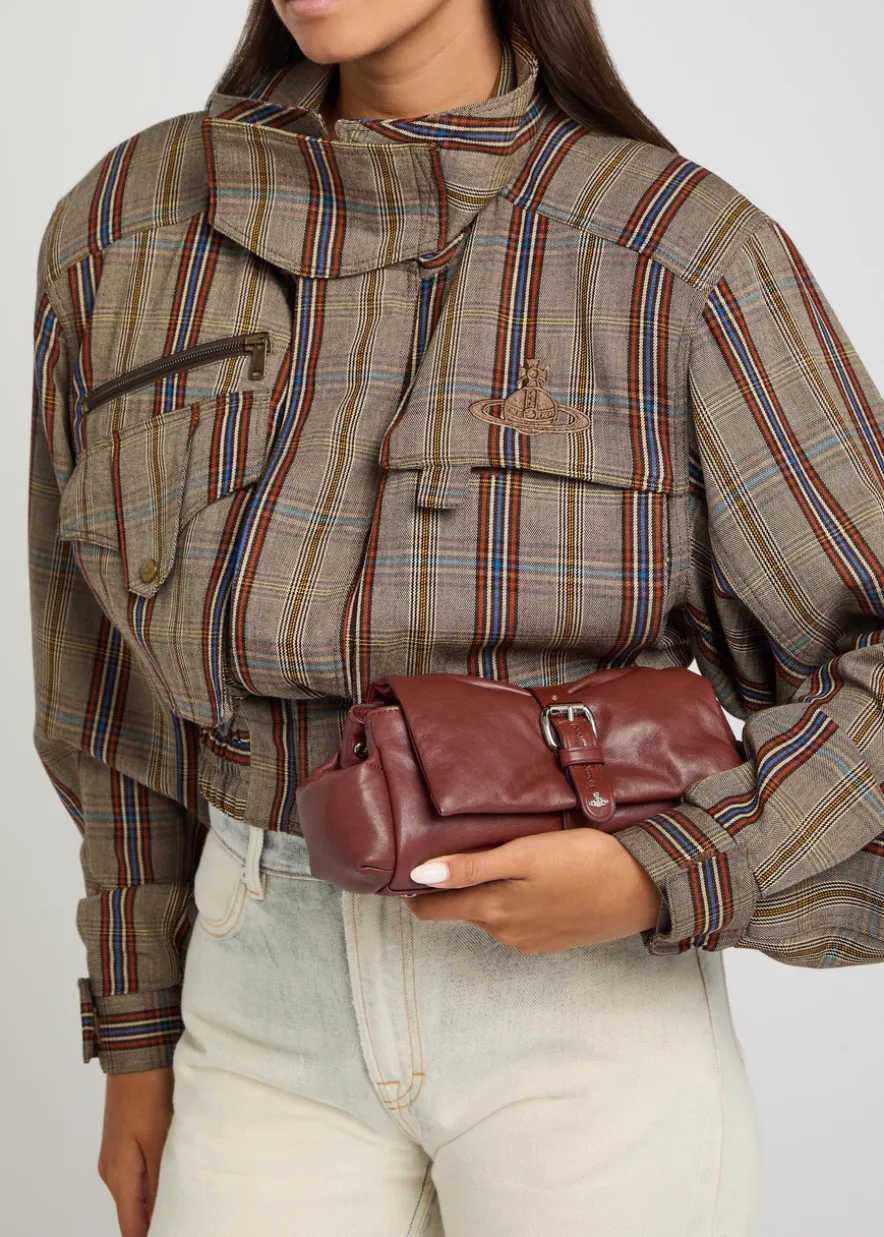 Hazel Treasure padded leather clutch