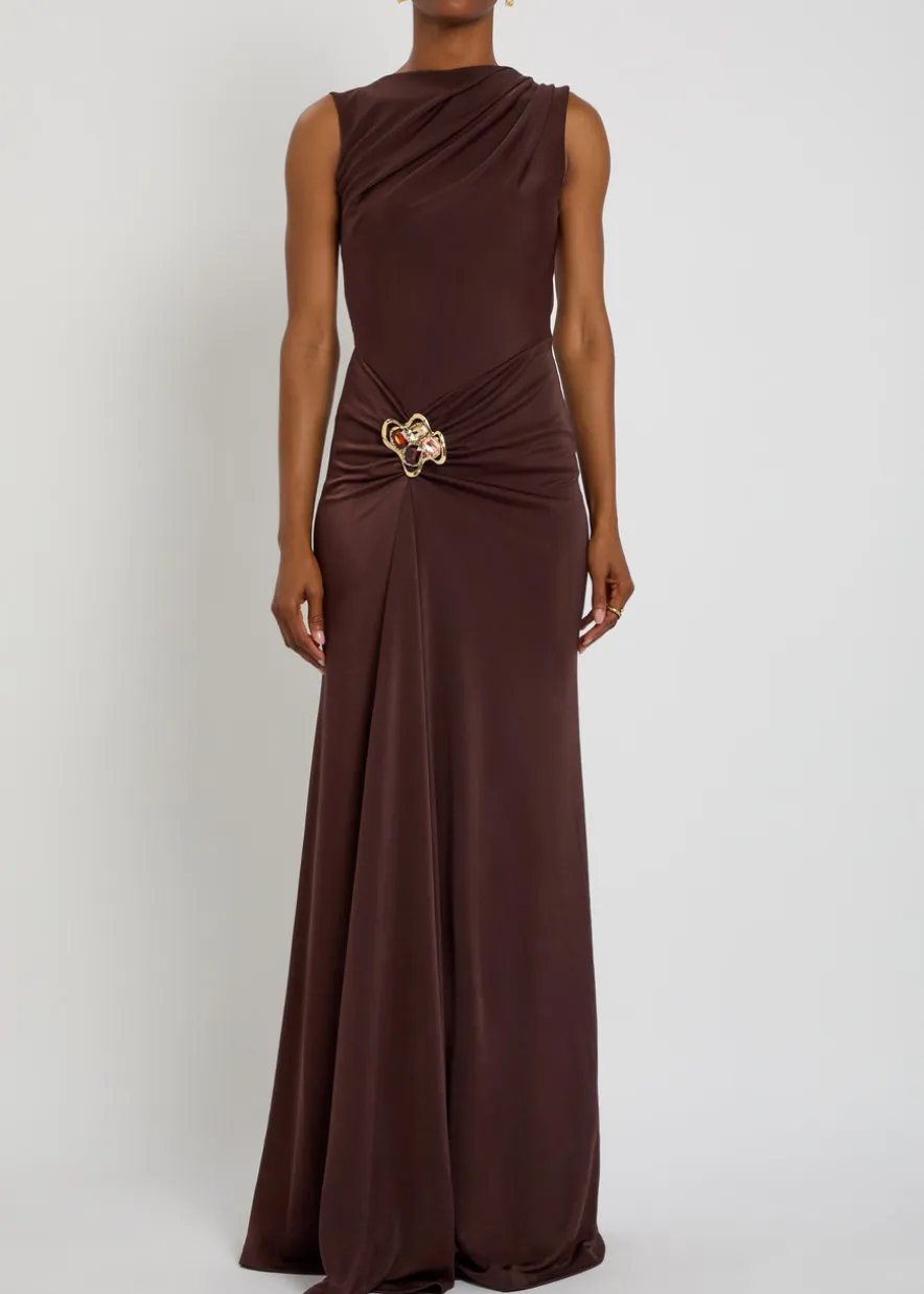 Hazine sculpted stretch-jersey maxi dress