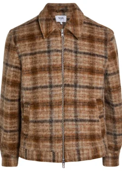 Heath checked wool-blend jacket