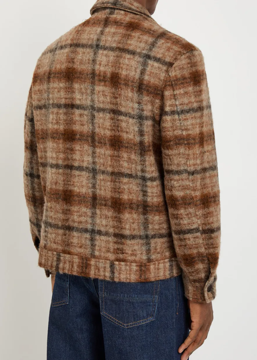 Heath checked wool-blend jacket