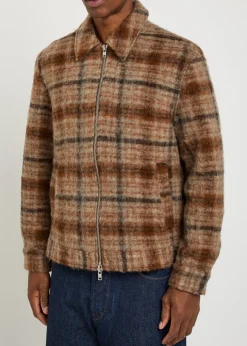 Heath checked wool-blend jacket