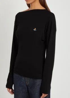 Hebo asymmetric long-sleeve knit top