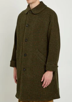 Hedgerow polka dot-jacquard wool coat