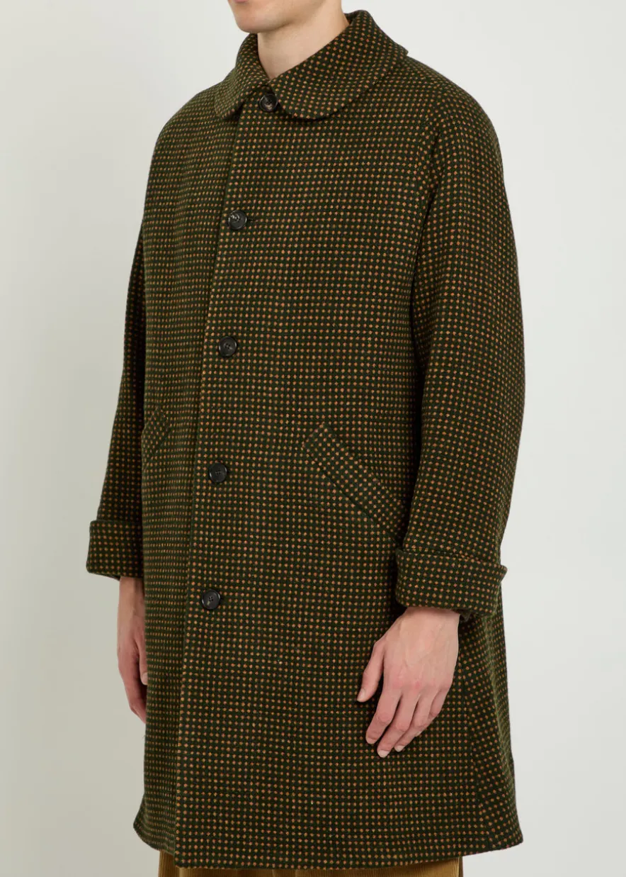 Hedgerow polka dot-jacquard wool coat