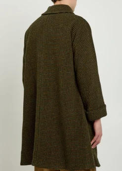 Hedgerow polka dot-jacquard wool coat