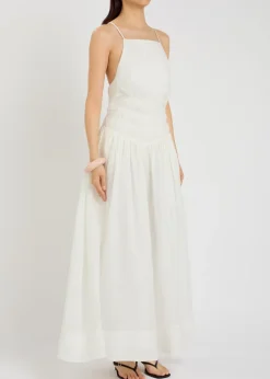 Helene pleated ramie maxi dress