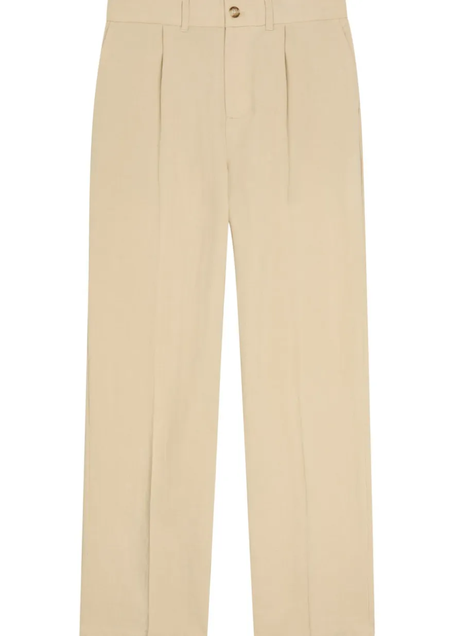 Helio pleated straight-leg woven trousers