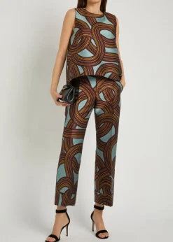 Hendrix jacquard flared-leg trousers