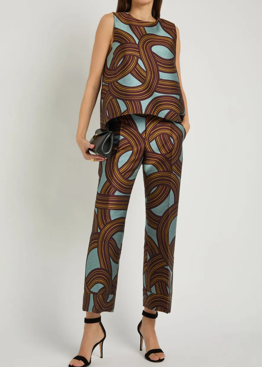 Hendrix jacquard flared-leg trousers