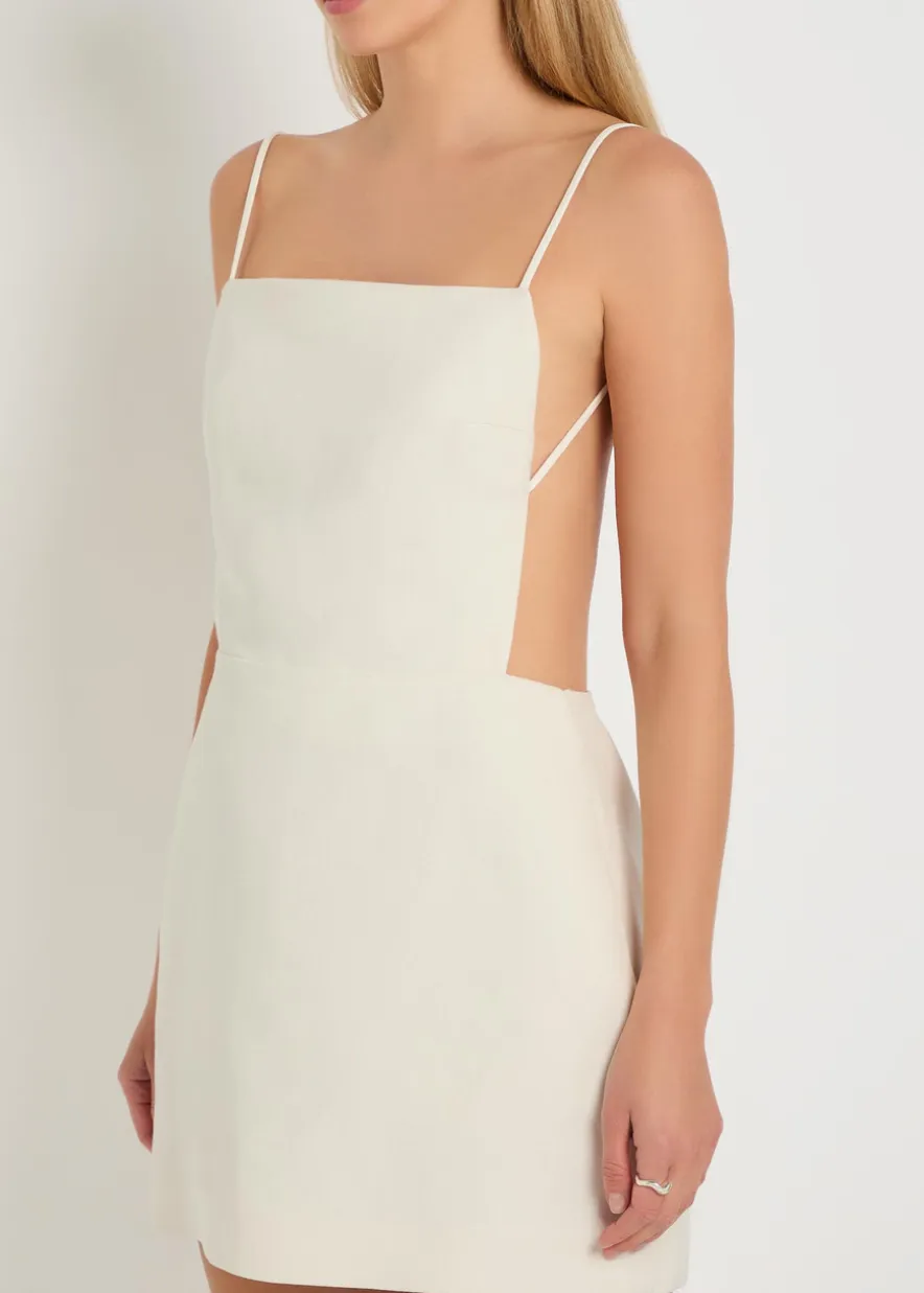 Henrietta open-back canvas mini dress