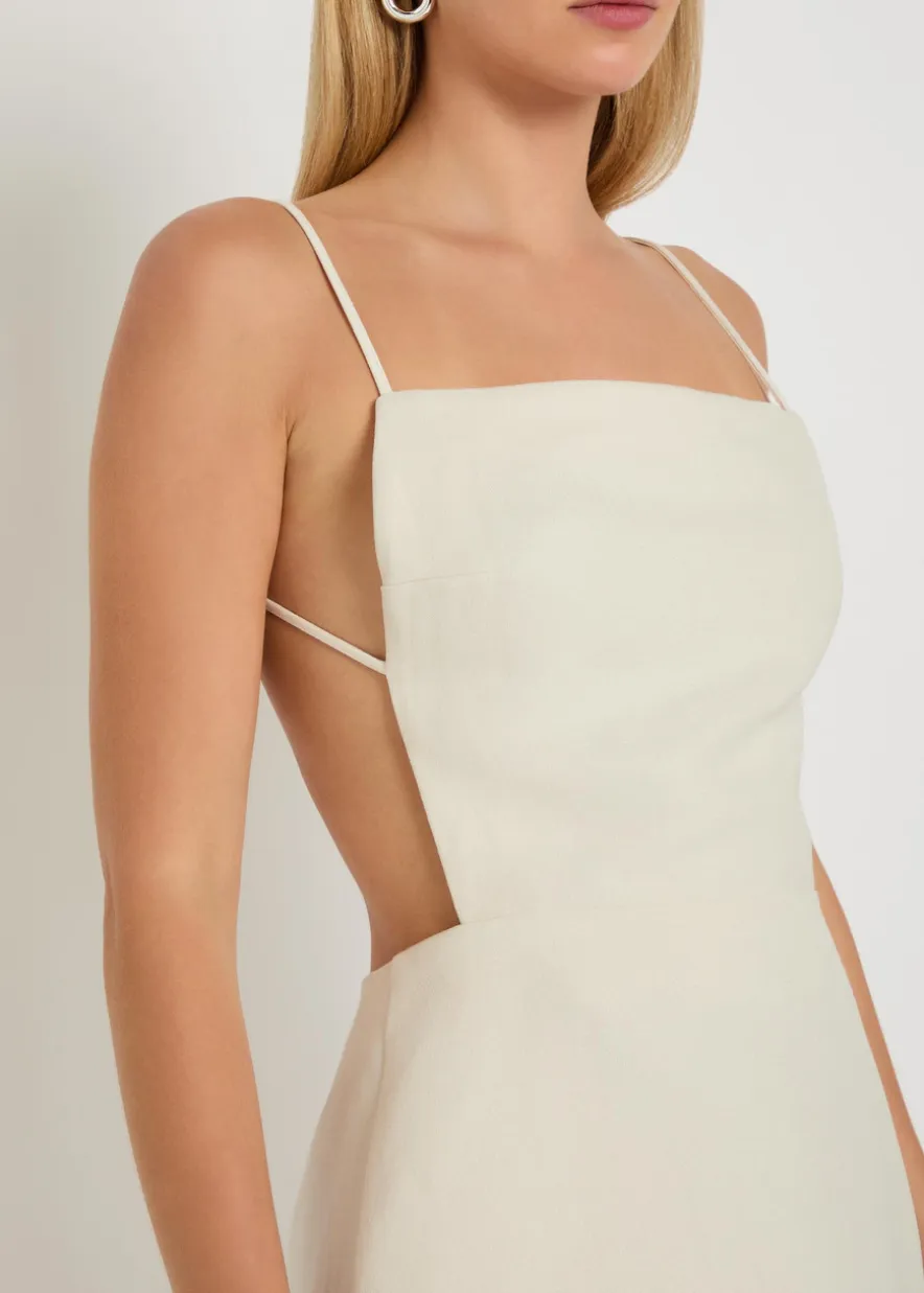 Henrietta open-back canvas mini dress