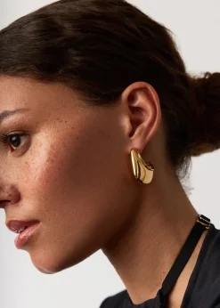 Hera Dome Large 18kt gold-plated earrings