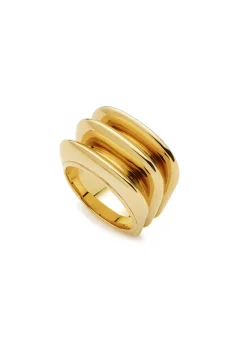 Hera Dome Triple Ridge 18kt gold-plated ring