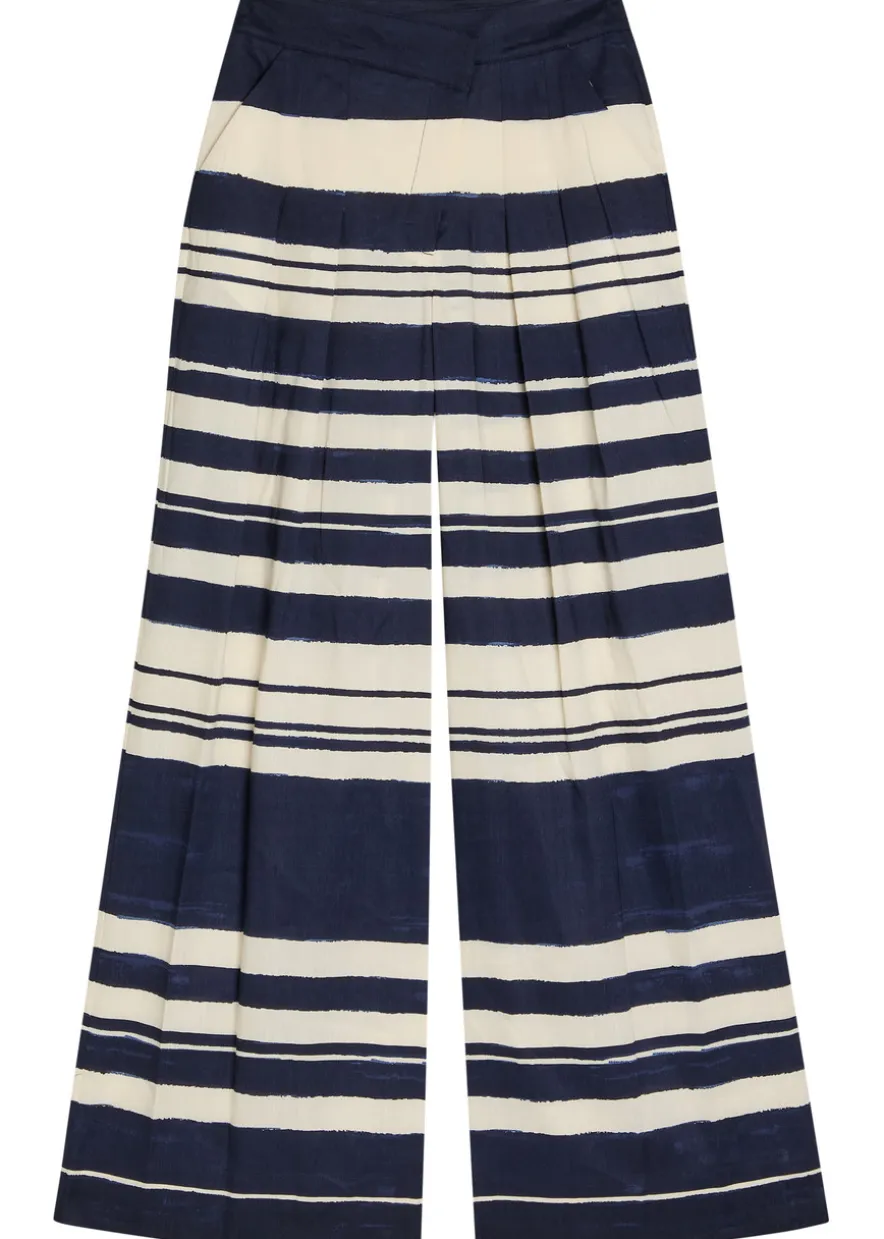 Heron striped wide-leg trousers