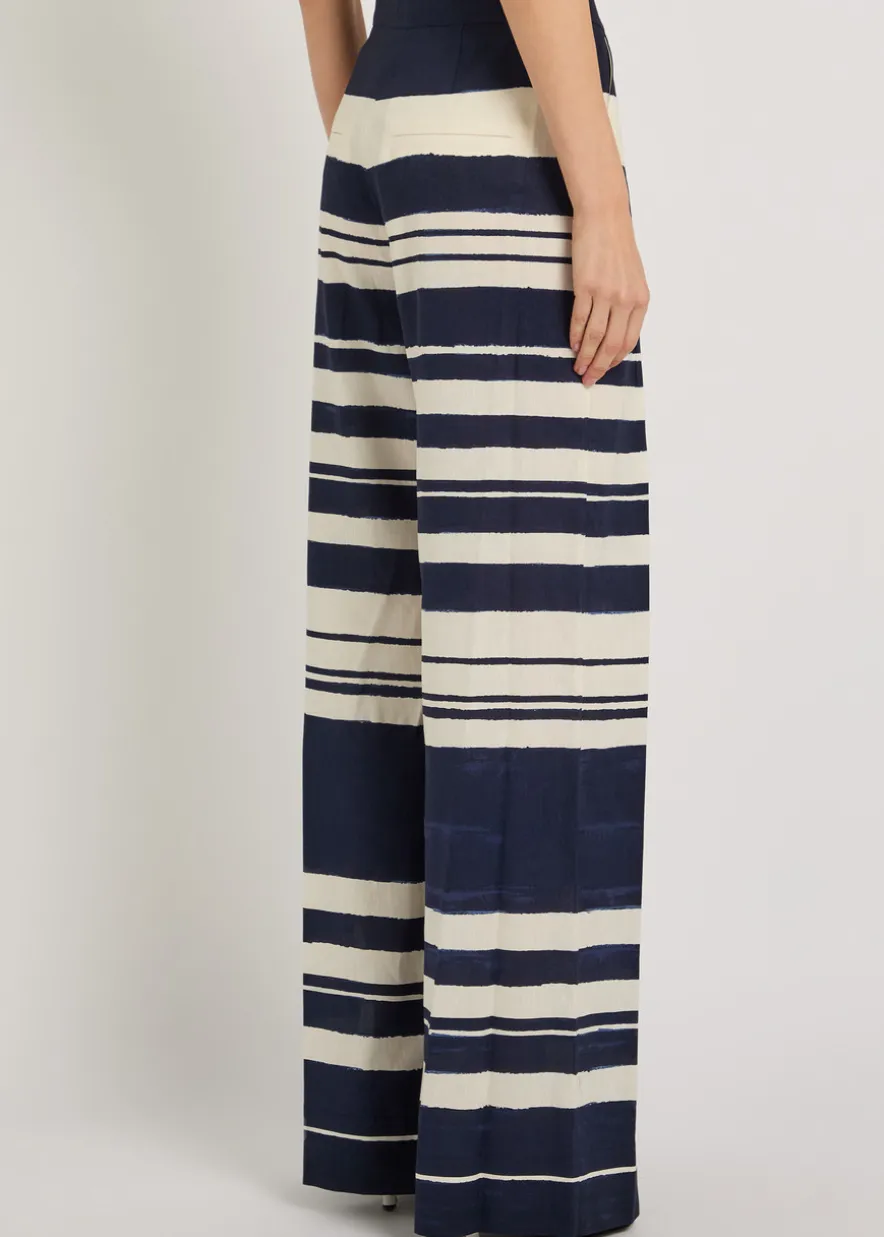 Heron striped wide-leg trousers