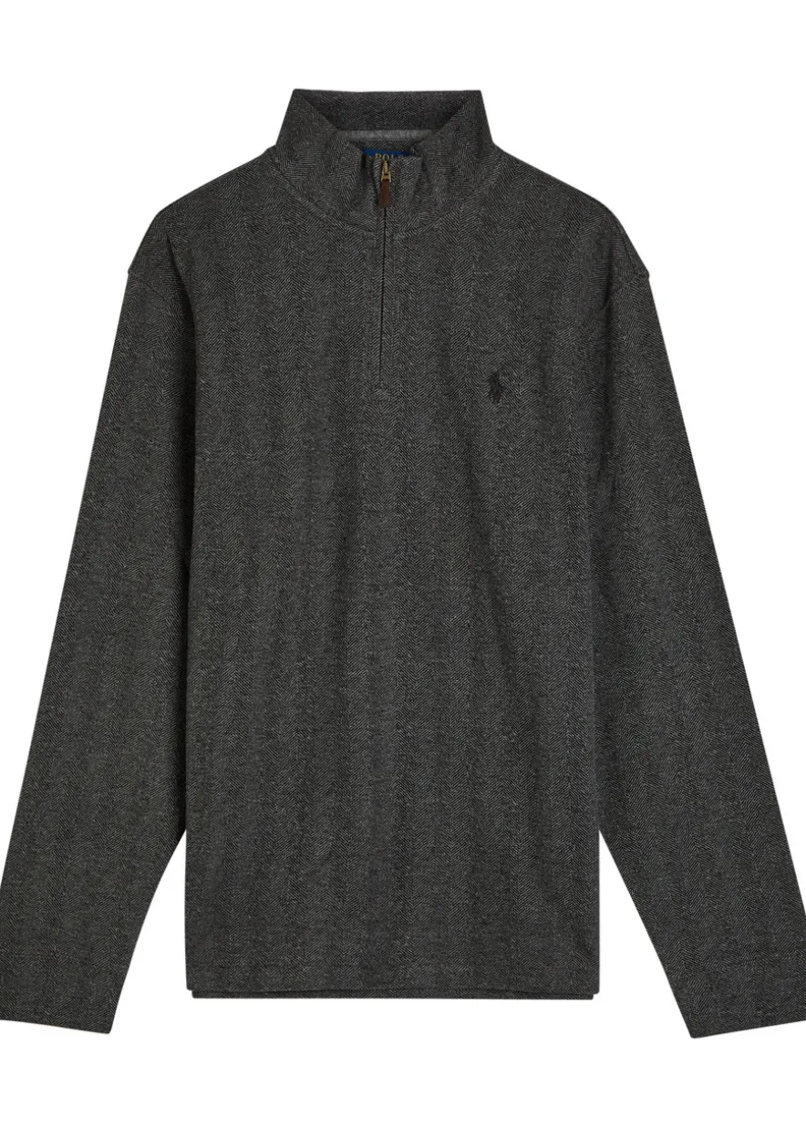Herringbone cotton sweatshirt
