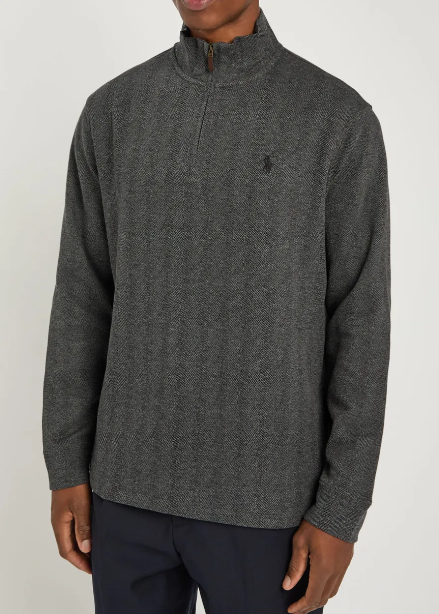 Herringbone cotton sweatshirt