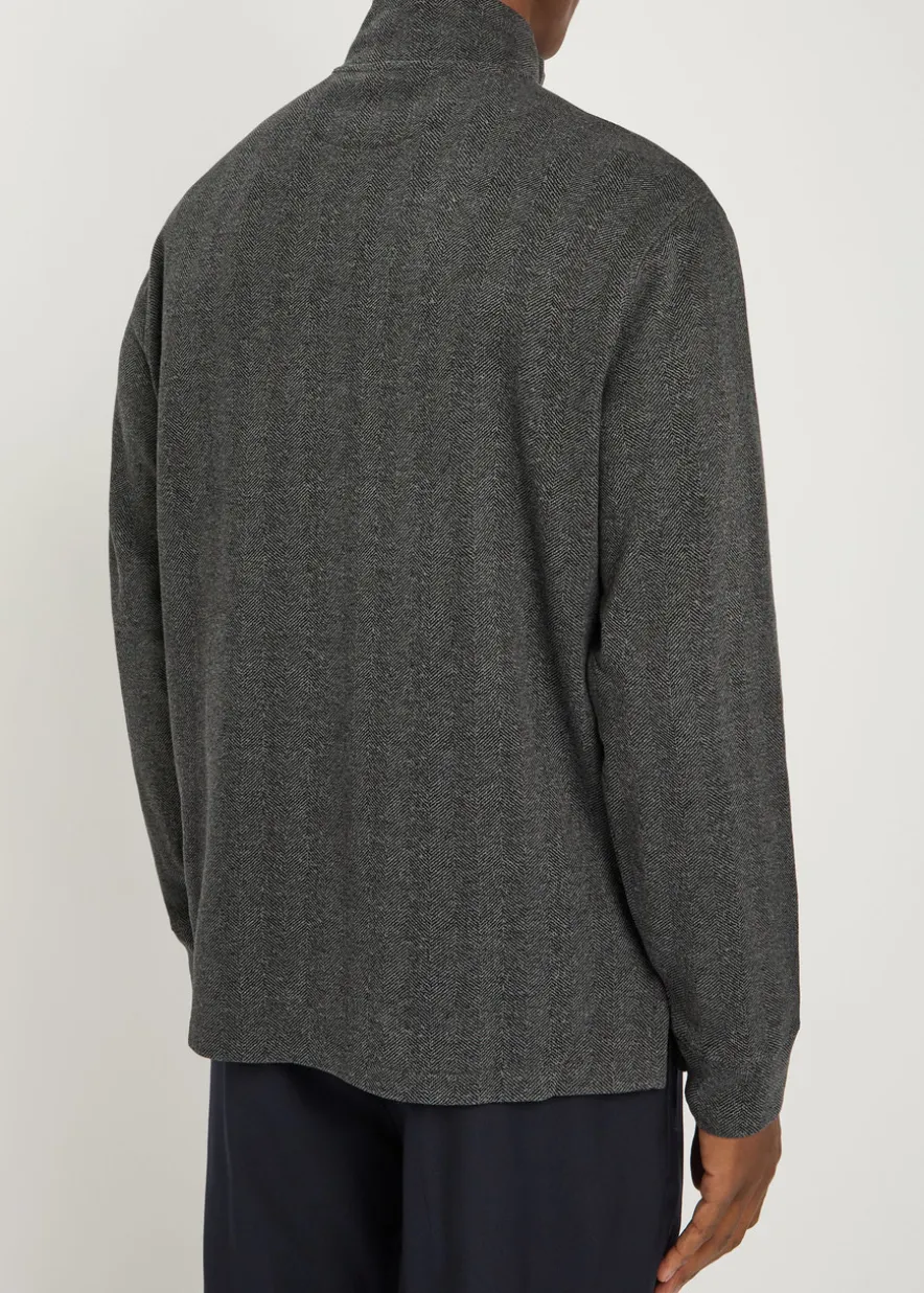 Herringbone cotton sweatshirt